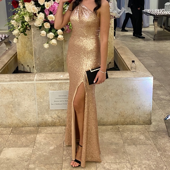 Marchesa Notte Bridesmaid or prom gold gown - Picture 7 of 7